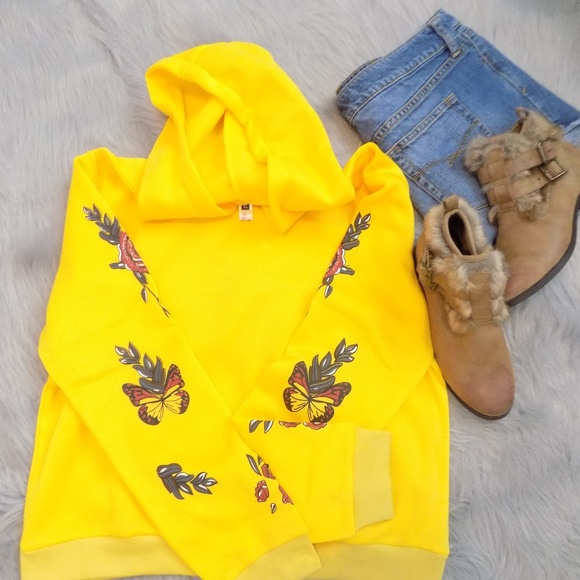 Sweaters - Offer Me! Last One Medium! Floral Print Hoodie